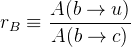 r_{B}\equiv\frac{A( b\to u)}{A( b\to c)}