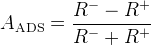 A_{\rm ADS}=\frac{R^{-}-R^{+}}{R^{-}+R^{+}}