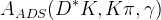 A_{ADS}(D^{*}K,K\pi,\gamma)