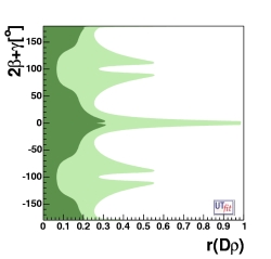 Distribution of r(Drho) vs 2β+γ
