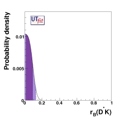 r distribution from D*K with 
                                  present measurements from BaBar with all the methods