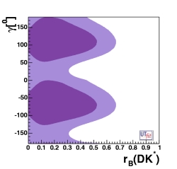 distribution of r(DK*) vs gamma 
                                    from all the methods