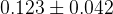 0.123 \pm 0.042