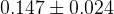 0.147 \pm 0.024